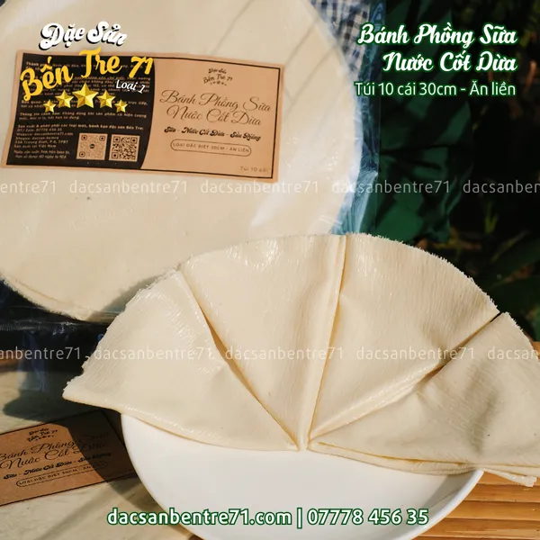 Bánh Phồng Sữa Dừa Sầu Riêng 30cm – Loại Đặc Biệt Ăn Liền đến từ ĐẶC SẢN BẾN TRE 71