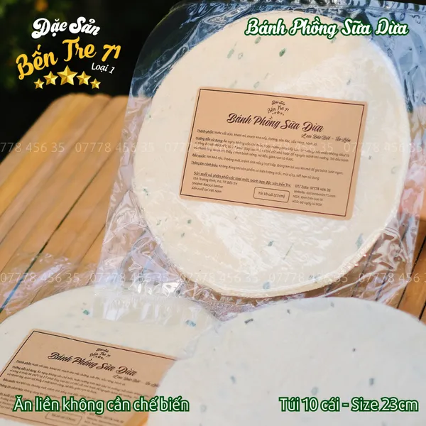 Bánh Phồng Sữa Dừa 23cm – Sầu Riêng Thơm Béo, Ăn Liền | ĐẶC SẢN BẾN TRE 71