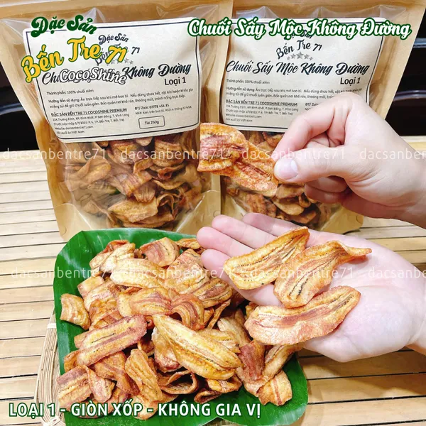[LOẠI 1] Chuối Sấy Mộc Không Đường – Giòn Tan, Hương Vị Tự Nhiên | ĐẶC SẢN BẾN TRE 71 COCOSHINE