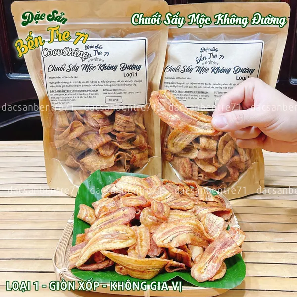 [LOẠI 1] Chuối Sấy Mộc Không Đường – Giòn Tan, Hương Vị Tự Nhiên | ĐẶC SẢN BẾN TRE 71 COCOSHINE