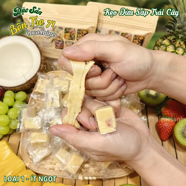 [LOẠI 1 ÍT NGỌT] Kẹo Dừa Sáp Trái Cây – Siêu Dẻo Mềm, Cao Cấp | ĐẶC SẢN BẾN TRE 71 COCOSHINE