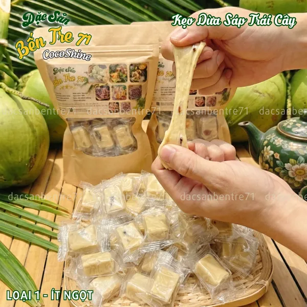 [LOẠI 1 ÍT NGỌT] Kẹo Dừa Sáp Trái Cây – Siêu Dẻo Mềm, Cao Cấp | ĐẶC SẢN BẾN TRE 71 COCOSHINE
