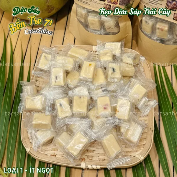 [LOẠI 1 ÍT NGỌT] Kẹo Dừa Sáp Trái Cây – Siêu Dẻo Mềm, Cao Cấp | ĐẶC SẢN BẾN TRE 71 COCOSHINE