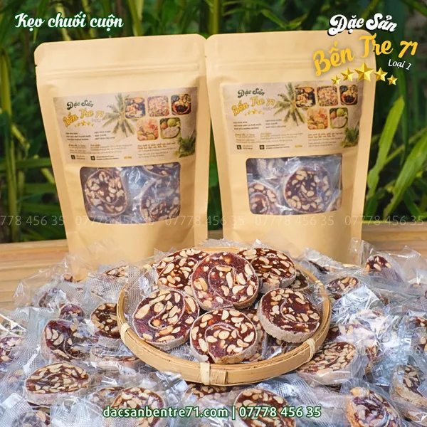 Kẹo Chuối Cuộn Bánh Tráng | Đặc Sản Bến Tre 71
