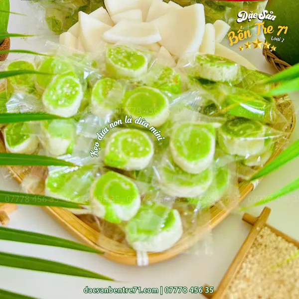 Kẹo Dừa Non Lá Dứa Mini Cuộn Bánh Tráng | Đặc Sản Bến Tre 71