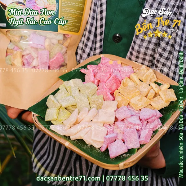 [LOẠI 1] MỨT DỪA NON NGŨ SẮC CAO CẤP – DẺO MỀM, MÀU SẮC TỰ NHIÊN ĐẶC SẢN BẾN TRE 71