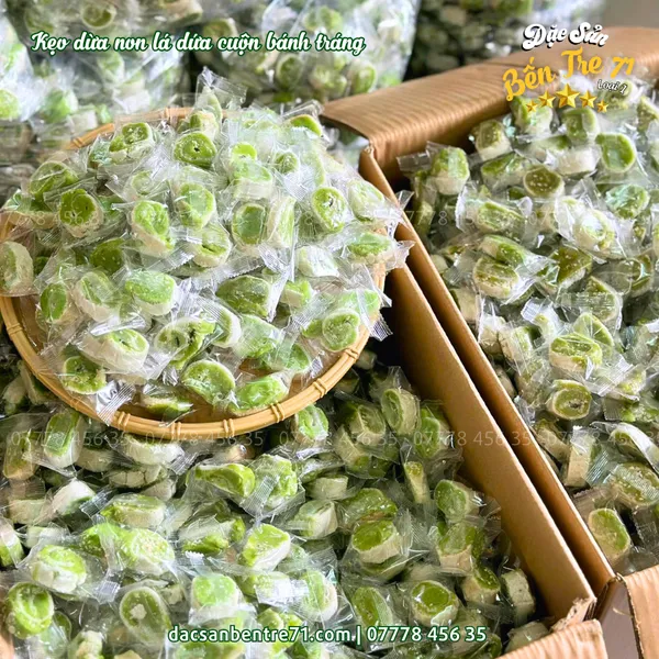 Kẹo Dừa Non Lá Dứa Mini Cuộn Bánh Tráng | Đặc Sản Bến Tre 71
