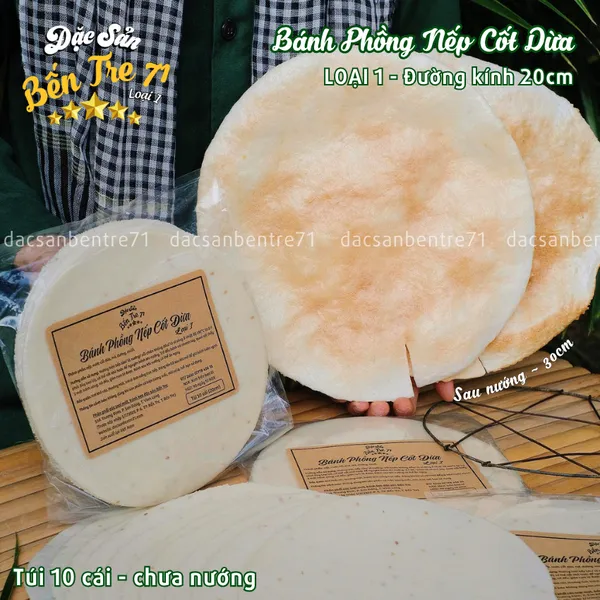[LOẠI 1] Bánh Phồng Nếp Cốt Dừa Sơn Đốc – Dầy, Giòn, Béo, Ngon Hảo Hạng 20cm | ĐẶC SẢN BẾN TRE 71