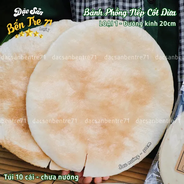 [LOẠI 1] Bánh Phồng Nếp Cốt Dừa Sơn Đốc – Dầy, Giòn, Béo, Ngon Hảo Hạng 20cm | ĐẶC SẢN BẾN TRE 71