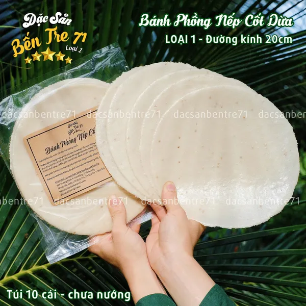 [LOẠI 1] Bánh Phồng Nếp Cốt Dừa Sơn Đốc – Dầy, Giòn, Béo, Ngon Hảo Hạng 20cm | ĐẶC SẢN BẾN TRE 71