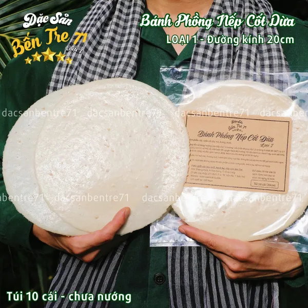 [LOẠI 1] Bánh Phồng Nếp Cốt Dừa Sơn Đốc – Dầy, Giòn, Béo, Ngon Hảo Hạng 20cm | ĐẶC SẢN BẾN TRE 71