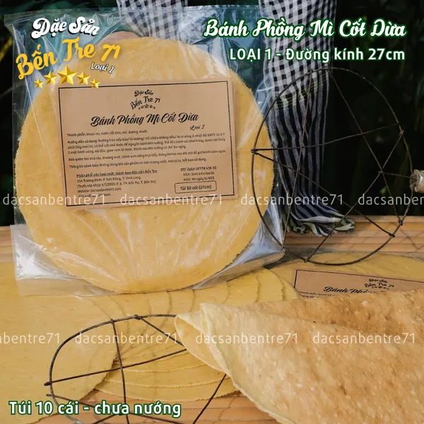 [27cm LOẠI 1] Bánh Phồng Mì Cốt Dừa Sơn Đốc Giòn Tan, Dầy Béo, Thơm Ngon | ĐẶC SẢN BẾN TRE 71