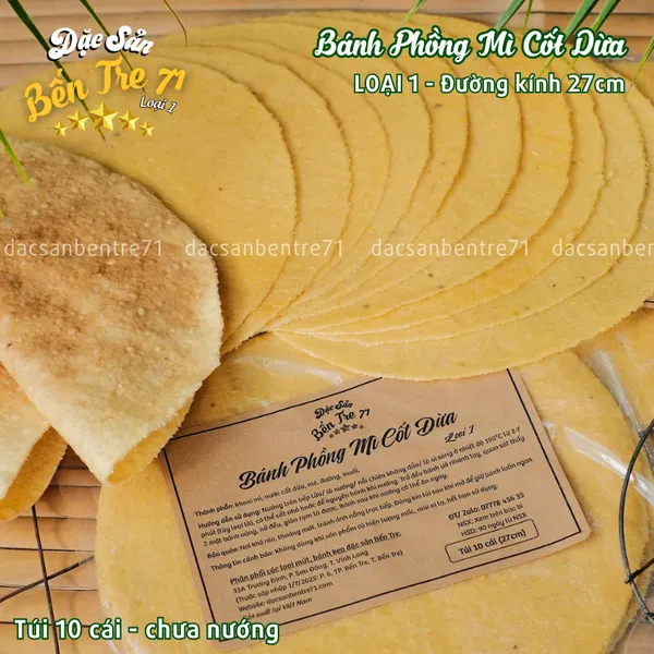 [27cm LOẠI 1] Bánh Phồng Mì Cốt Dừa Sơn Đốc Giòn Tan, Dầy Béo, Thơm Ngon | ĐẶC SẢN BẾN TRE 71