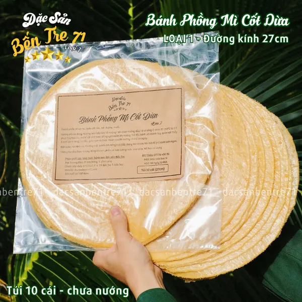 [27cm LOẠI 1] Bánh Phồng Mì Cốt Dừa Sơn Đốc Giòn Tan, Dầy Béo, Thơm Ngon | ĐẶC SẢN BẾN TRE 71
