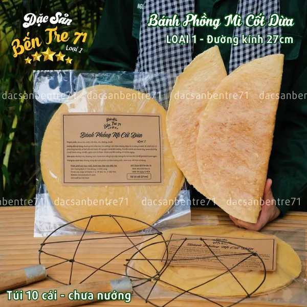 [27cm LOẠI 1] Bánh Phồng Mì Cốt Dừa Sơn Đốc Giòn Tan, Dầy Béo, Thơm Ngon | ĐẶC SẢN BẾN TRE 71