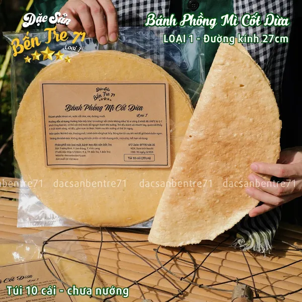 [27cm LOẠI 1] Bánh Phồng Mì Cốt Dừa Sơn Đốc Giòn Tan, Dầy Béo, Thơm Ngon | ĐẶC SẢN BẾN TRE 71