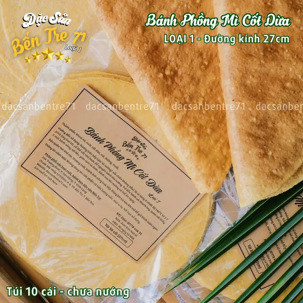 [27cm LOẠI 1] Bánh Phồng Mì Cốt Dừa Sơn Đốc Giòn Tan, Dầy Béo, Thơm Ngon | ĐẶC SẢN BẾN TRE 71