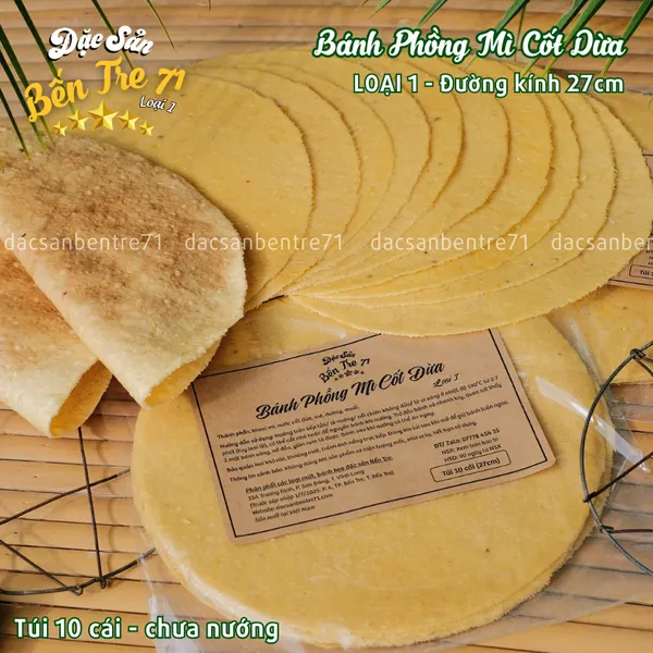 [27cm LOẠI 1] Bánh Phồng Mì Cốt Dừa Sơn Đốc Giòn Tan, Dầy Béo, Thơm Ngon | ĐẶC SẢN BẾN TRE 71