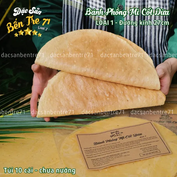 [27cm LOẠI 1] Bánh Phồng Mì Cốt Dừa Sơn Đốc Giòn Tan, Dầy Béo, Thơm Ngon | ĐẶC SẢN BẾN TRE 71