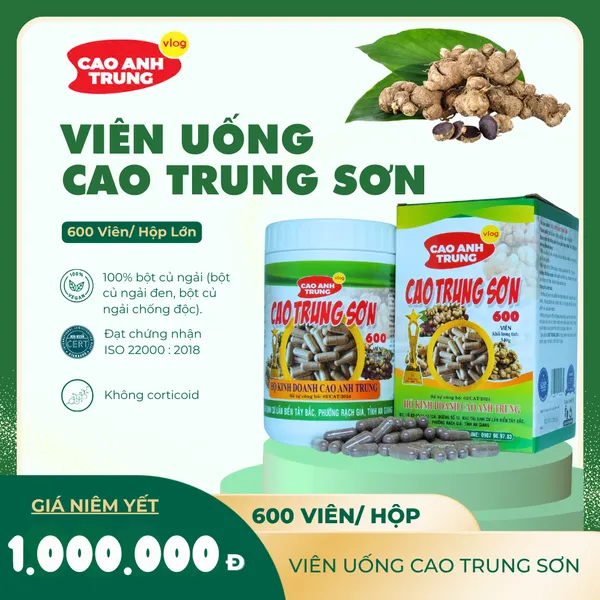 VIÊN UỐNG CAO TRUNG SƠN Lớn 600 viên