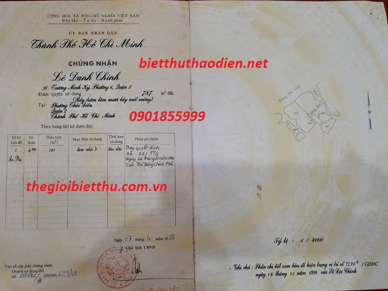 Bán đất biệt thự 182 Nguyễn Văn Hưởng Thảo Điền