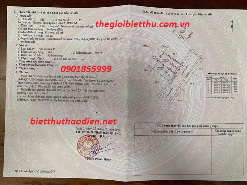 Bán hai lô đất 55m2 đường Trúc Đường Làng Báo Chí Thảo Điền