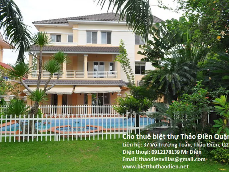 Cho thuê biệt thự bờ sông Thảo Điền Quận 2