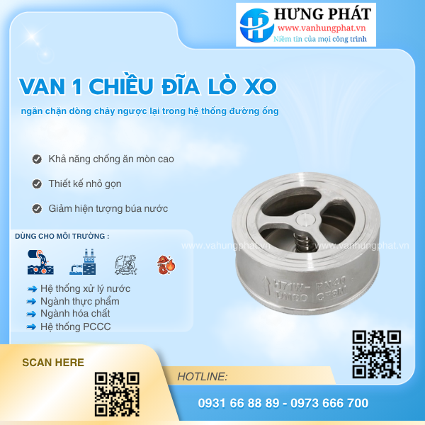 VAN 1 CHIỀU CỐI INOX 