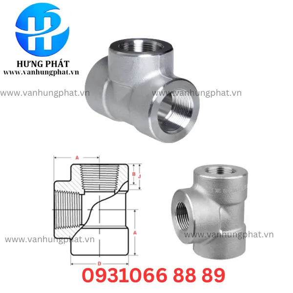  TÊ HÀN THÉP ÁP LỰC A105, CLASS 3000 ASME B16.11