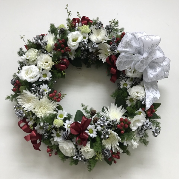 Vòng Hoa Noel Treo Cửa Màu Tuyết Trắng Sang Trọng | Hoa Flower Dance