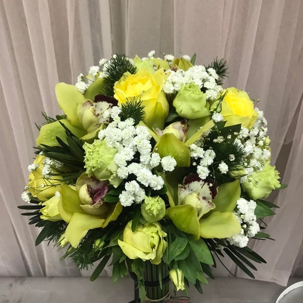 Bó Hoa Cầm Tay Địa Lan & Hồng Vàng Chanh Độc Đáo | Hoa Flower Dance