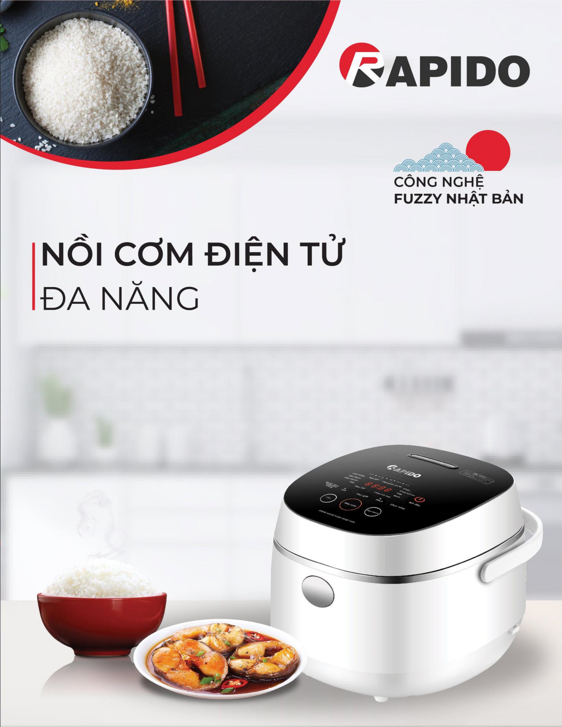 Nồi cơm điện tử Rapido RC-1.2D Nồi cơm điện tử Rapido RC-1.2D