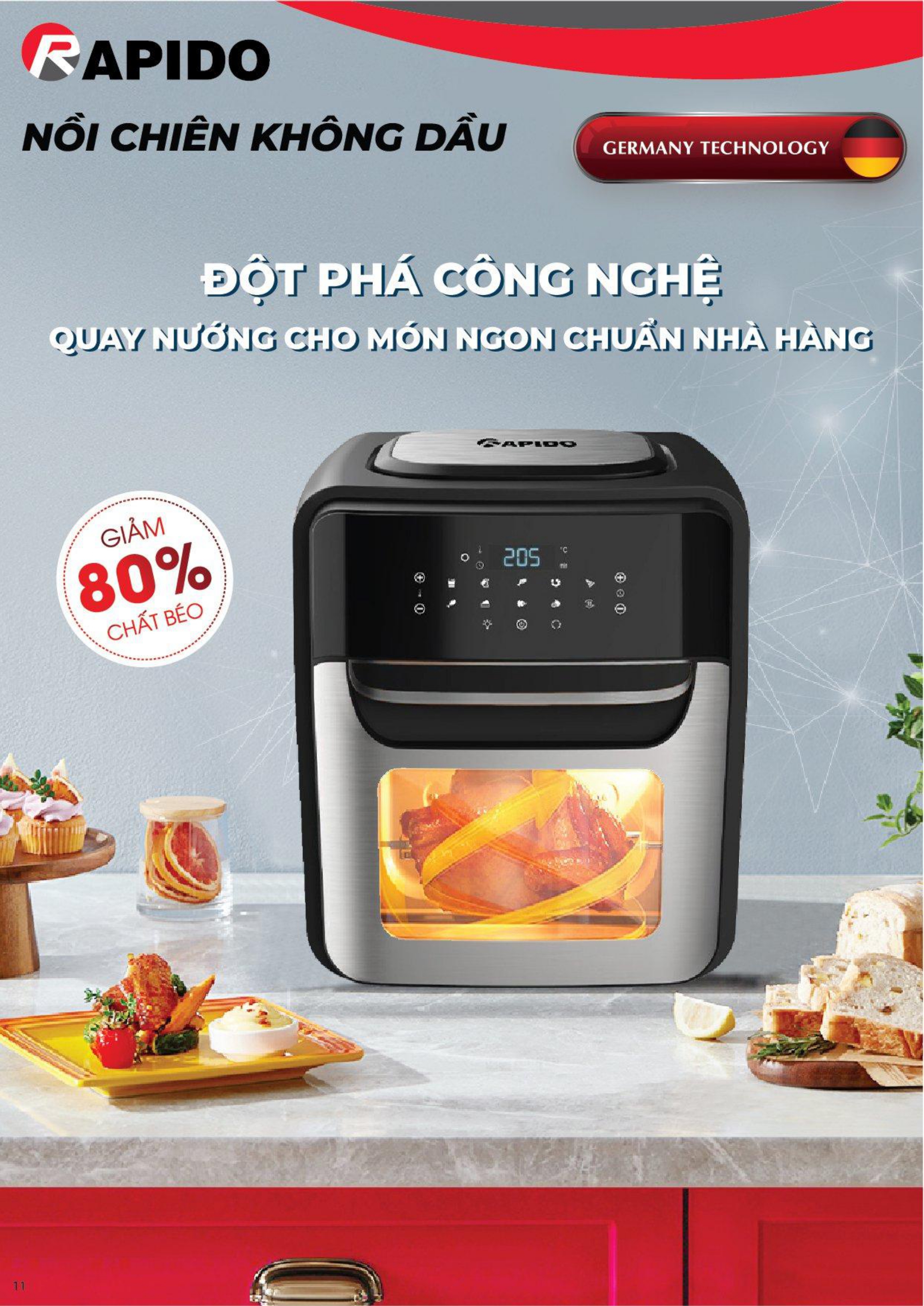 Nồi chiên không dầu Rapido RAF-8.0M Nồi chiên không dầu Rapido RAF-8.0M