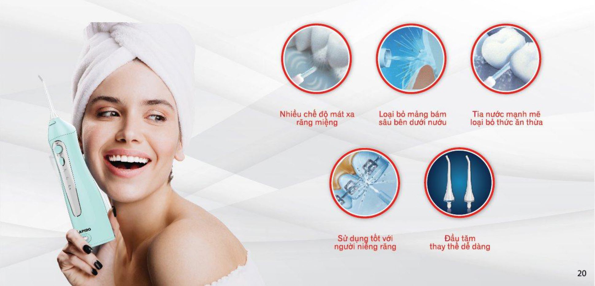 Tăm nước cầm tay Rapido RWB150 Tăm nước cầm tay Rapido RWB150