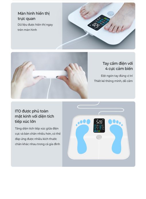 Cân sức khỏe thông minh Rapido RSB-06WS Cân sức khỏe thông minh Rapido RSB-06WS