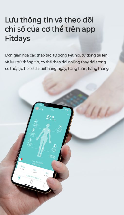 Cân sức khỏe thông minh Rapido RSB-06WS Cân sức khỏe thông minh Rapido RSB-06WS