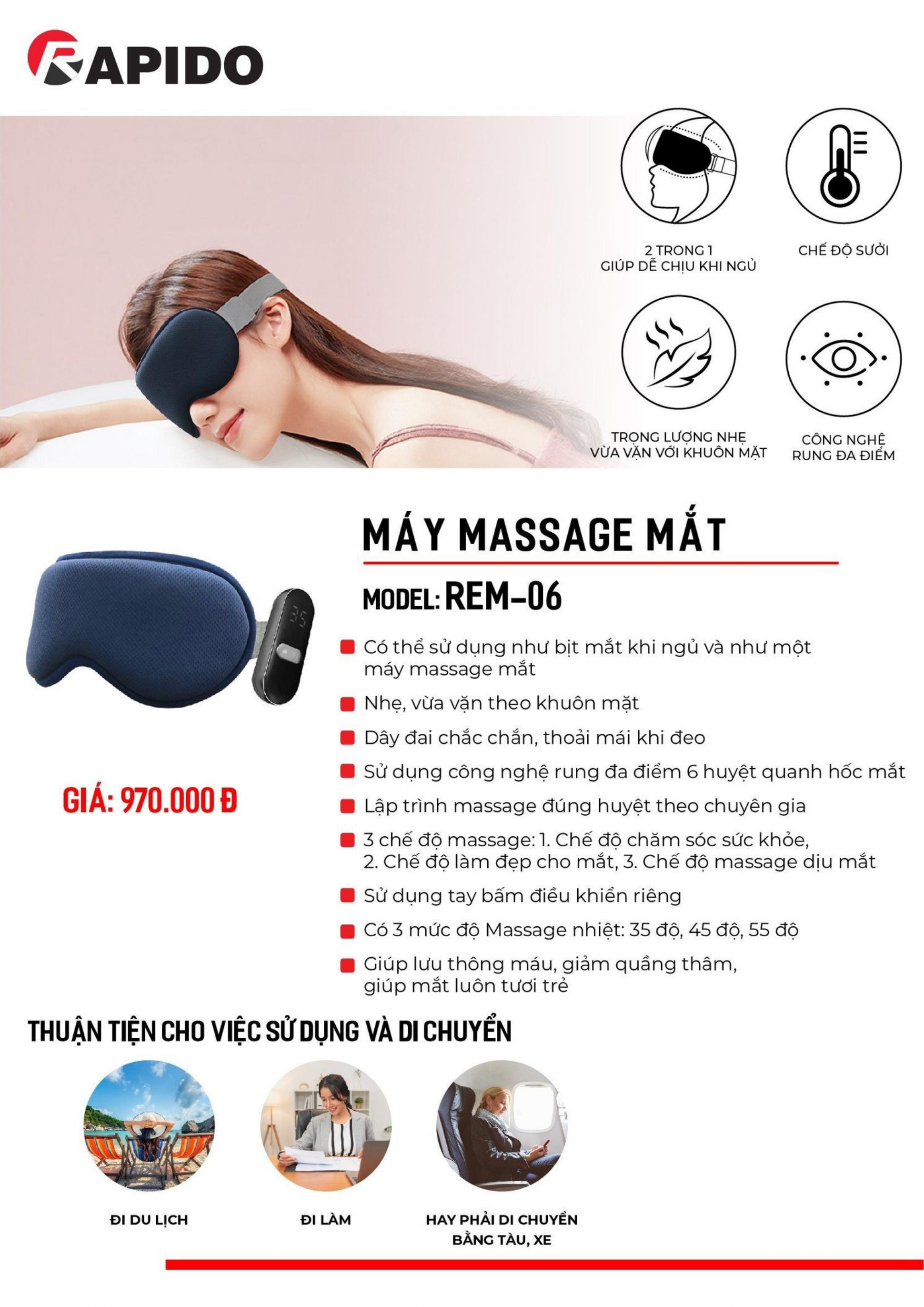 Máy massage mắt Rapido REM 06 Máy massage mắt Rapido REM 06