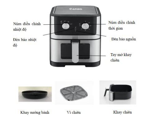 Nồi chiên không dầu Rapido RAF-8.0M Nồi chiên không dầu Rapido RAF-8.0M
