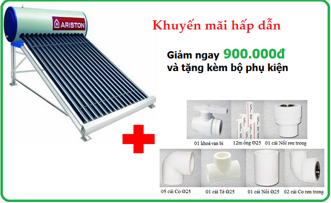 Khuyến mãi máy nước nóng năng lượng mặt trời Ariston 175L