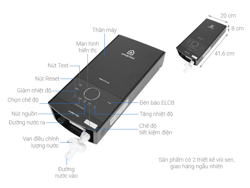 Máy nước nóng trực tiếp Aures Top Máy nước nóng trực tiếp Aures Top