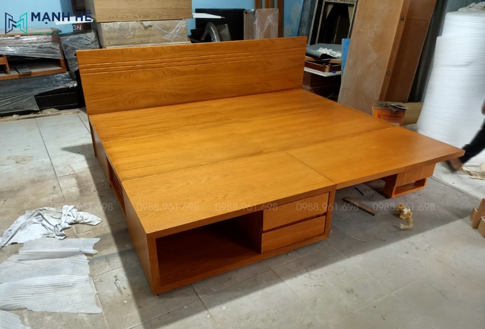 khi trải thành giường