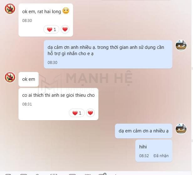 Phản hồi khách hàng mua ghế