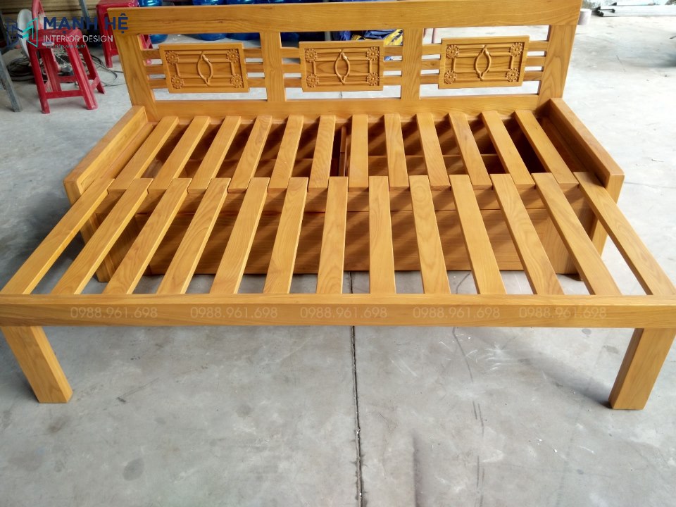 ghế khi đã kéo ra thành giường