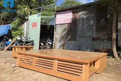 Ghế Giường Đa Năng Không Tựa Thành Sập Gụ.