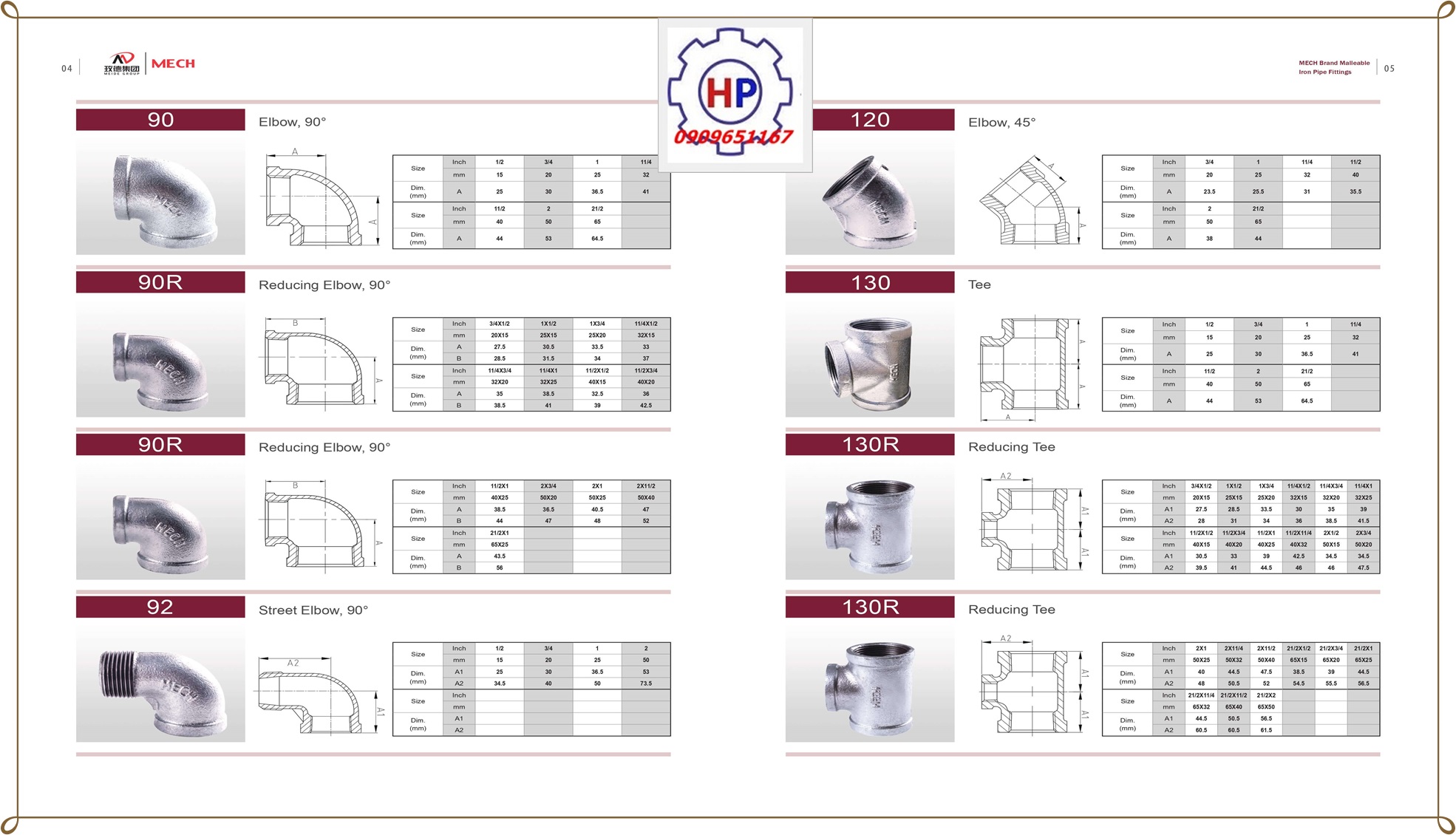 catalogue phụ kiện ren Mech