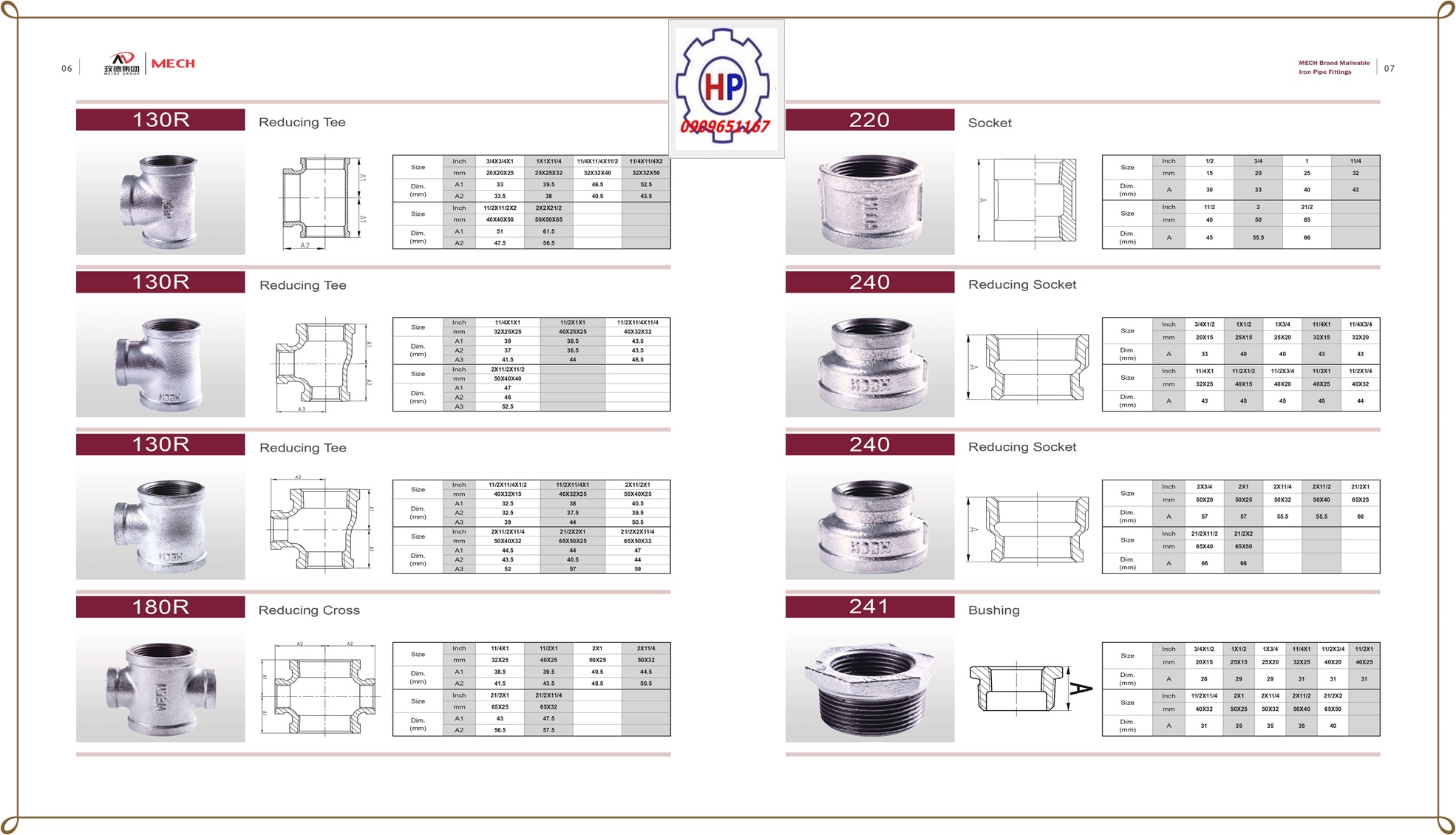 catalogue phụ kiện ren Mech