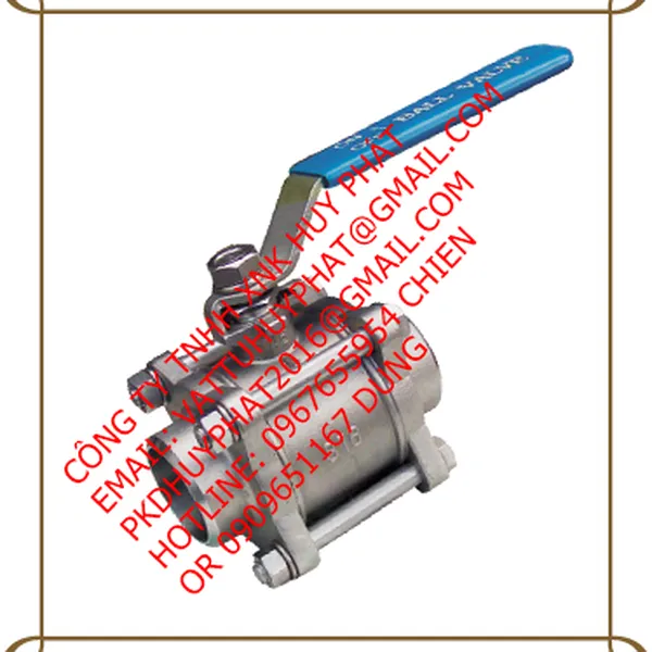 VAN BI INOX TAY GẠT 3 PC DN32|