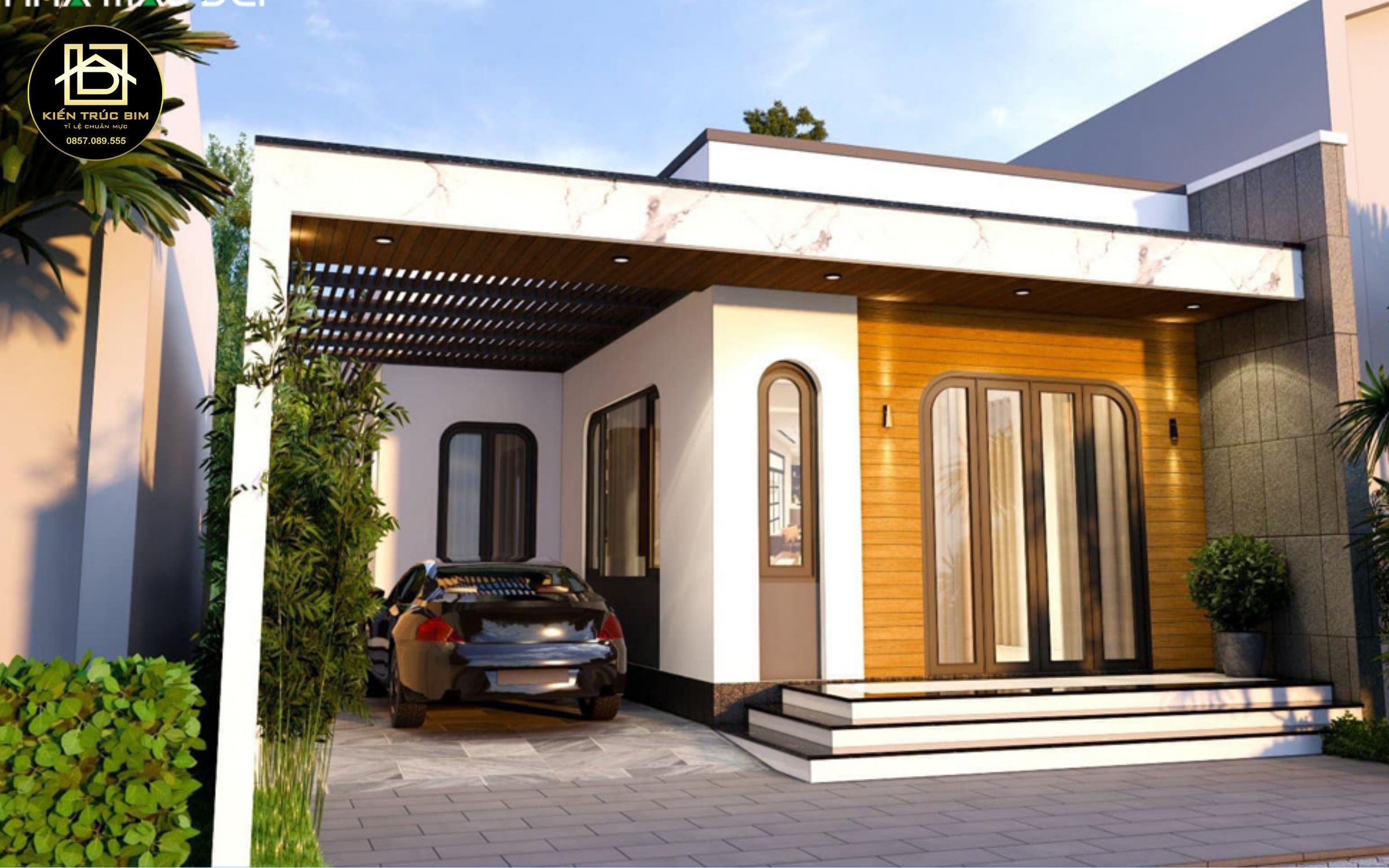 Nhẹ nhàng và tinh tế với kiến trúc nhà cấp 4 mái bằng