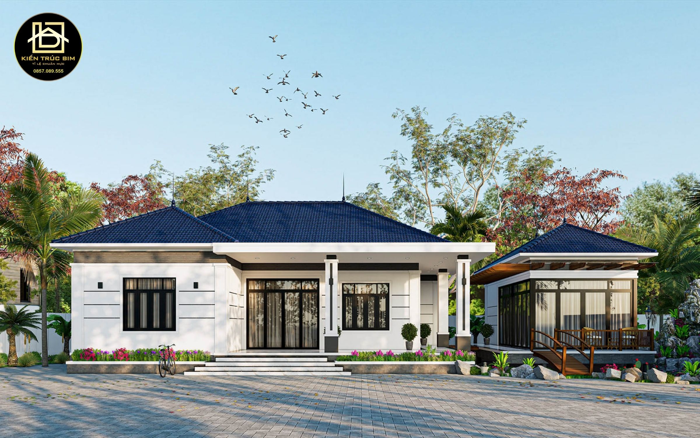 Phong cách nhà cấp 4 mái Nhật đơn giản nhưng sang trọng, hiện đại