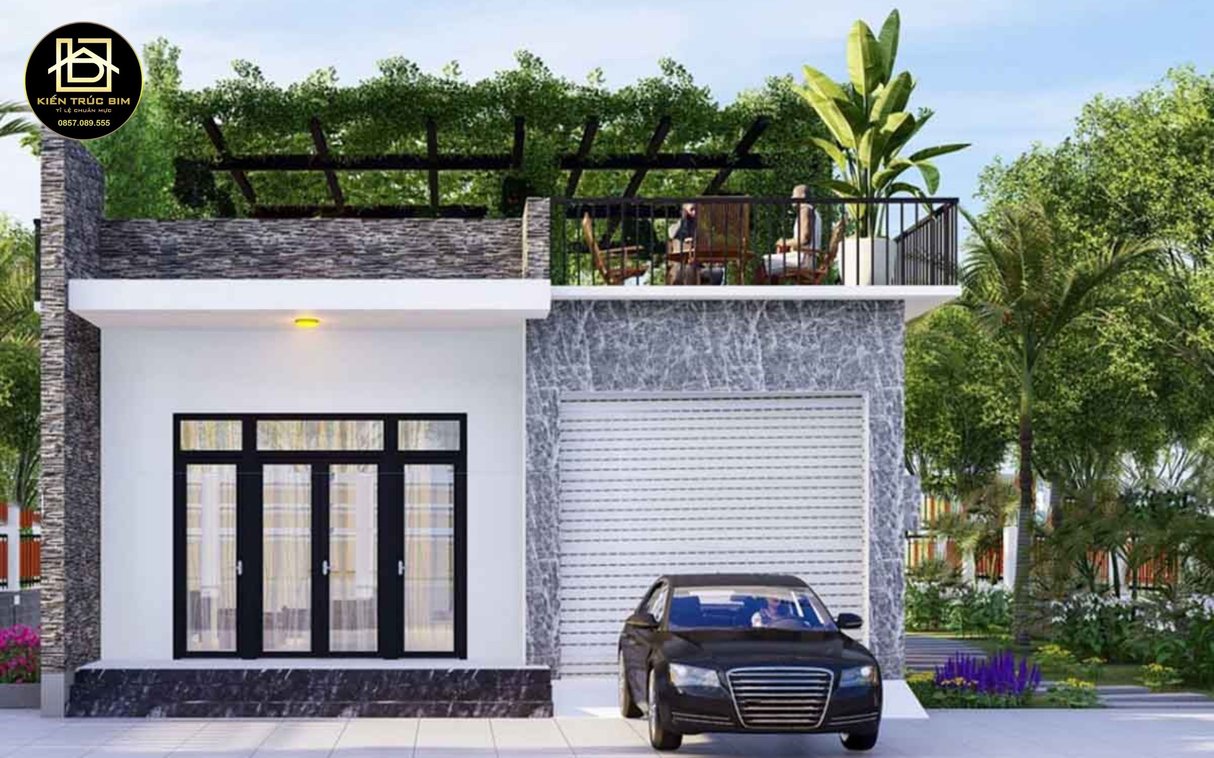 Thiết kế nhà cấp 4 có sân thượng giúp bạn có không gian trồng cây và thư giãn